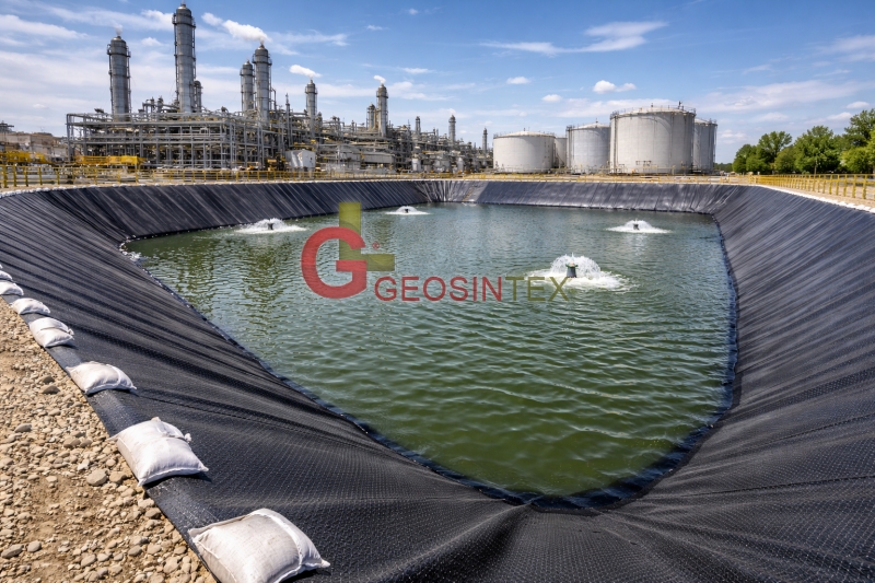 Geomembrană HDPE texturată utilizată pentru impermeabilizarea bazinelor industriale și lucrări de in Geomembrană HDPE texturată utilizată pentru impermeabilizarea bazinelor industriale și lucrări de in